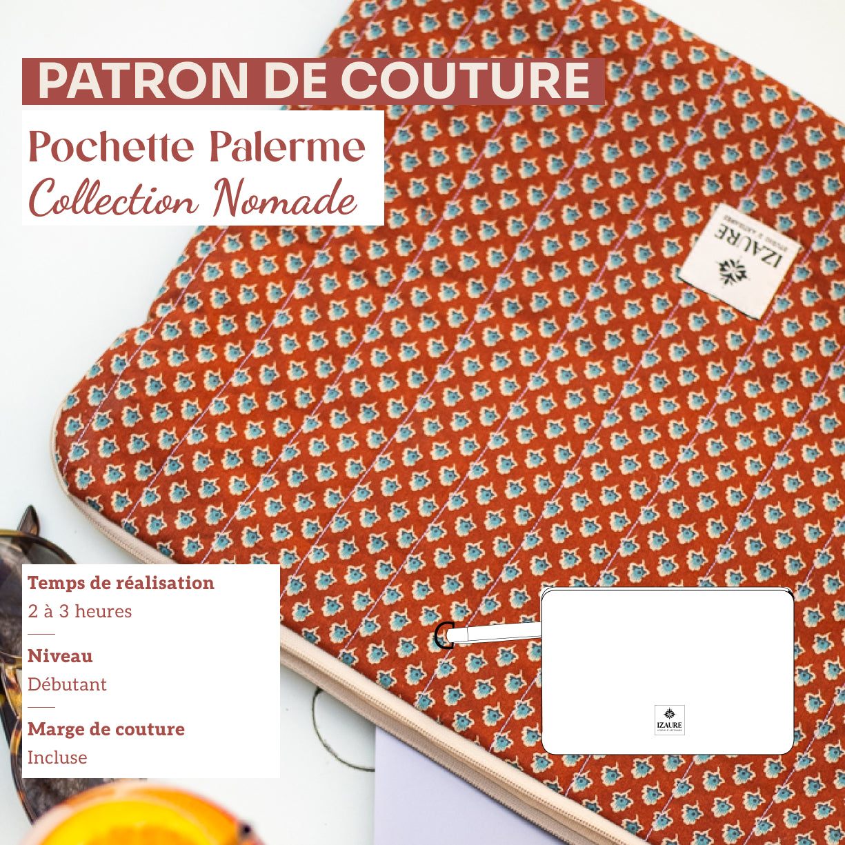 Pochette Palerme, patron de couture